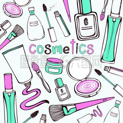 手繪化妝品——矢量素材