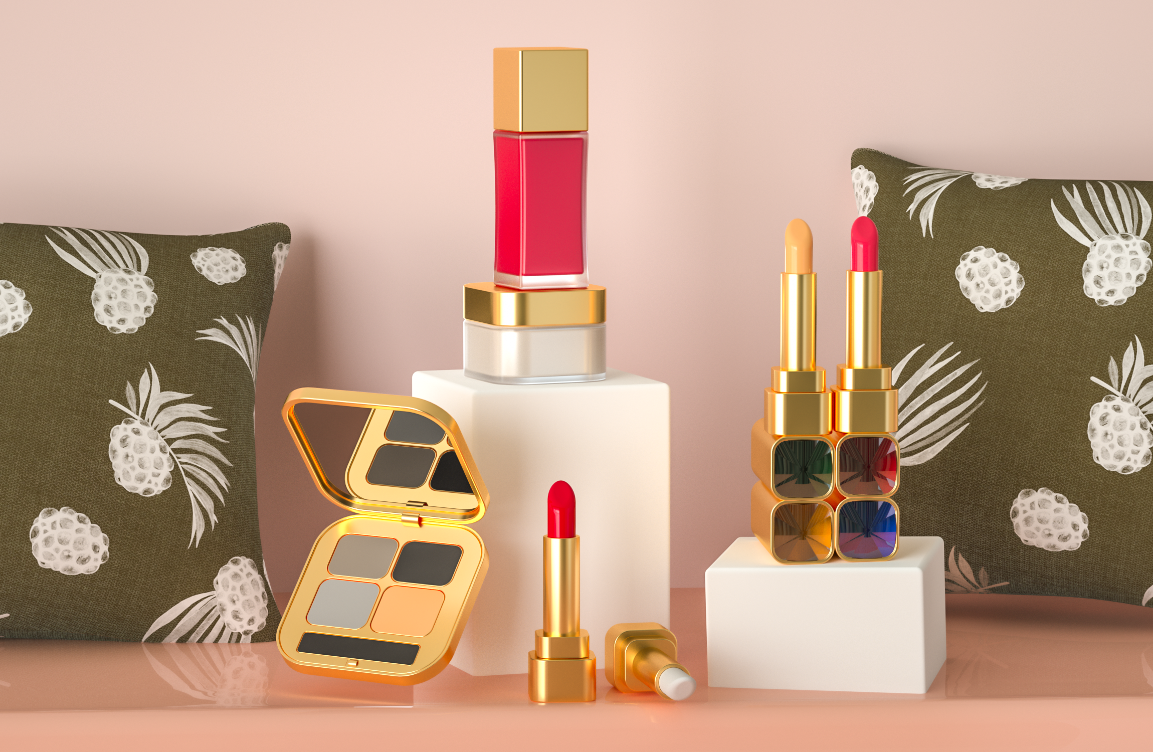 c4d oc 化妝品場(chǎng)景建模渲染|三維|其他三維|janng_一個(gè)醬_原創(chuàng)作品-站