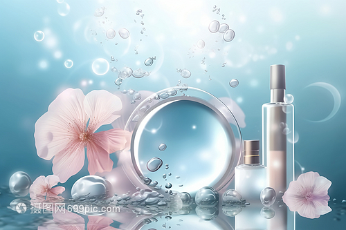 精致的化妝品和瓶子