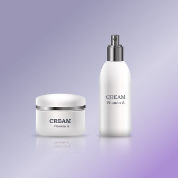 點擊來源直接獲取大圖文件 帶有光澤塑料管的化妝品霜矢量圖 模板 3d質感矢量日化商品主圖banner模板