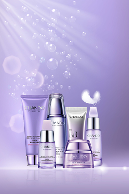 清新簡約化妝品護膚品美容化妝背景素材