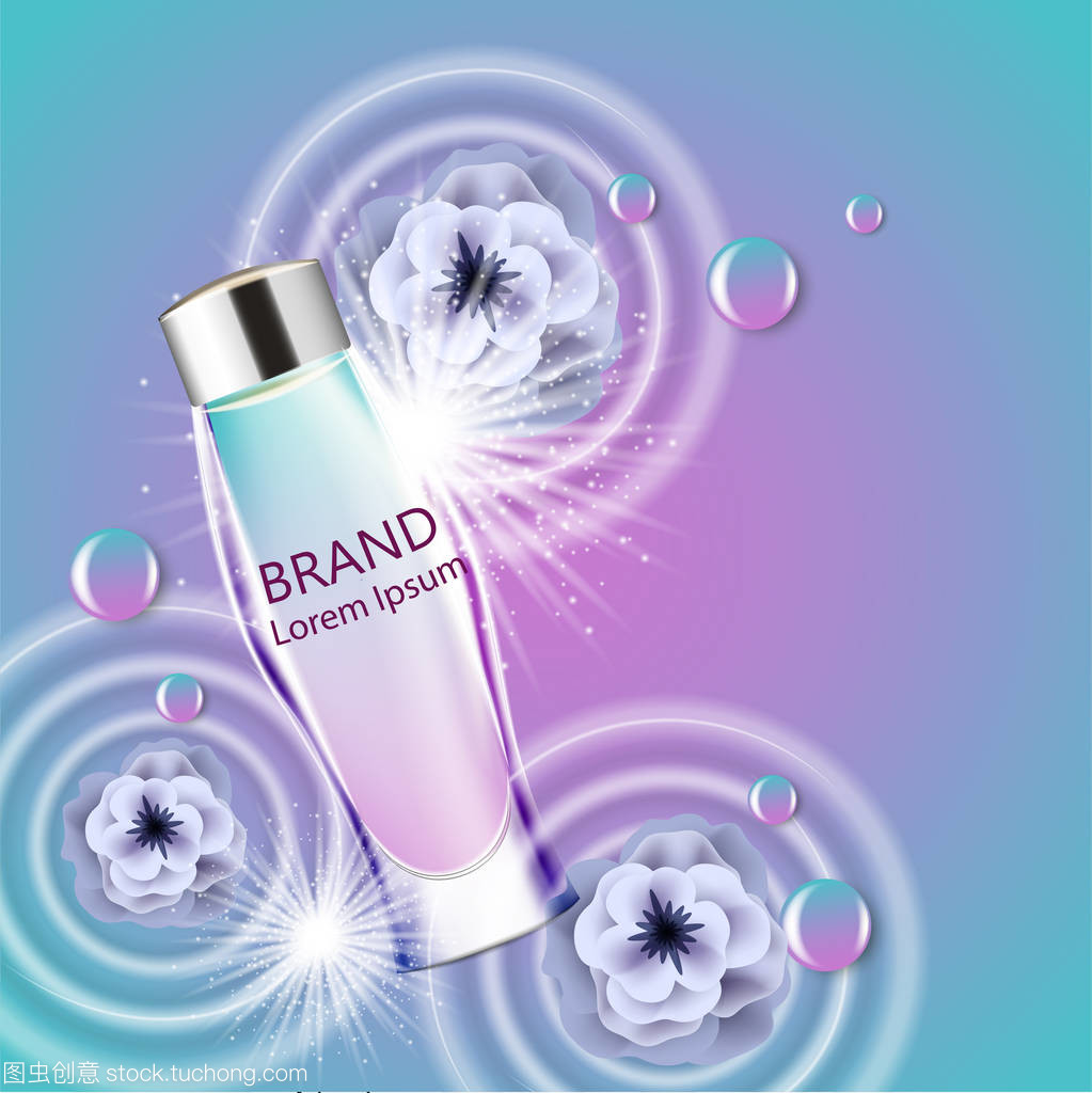 茶花提取?；瘖y品包裝設計、 廣告、 設計模板